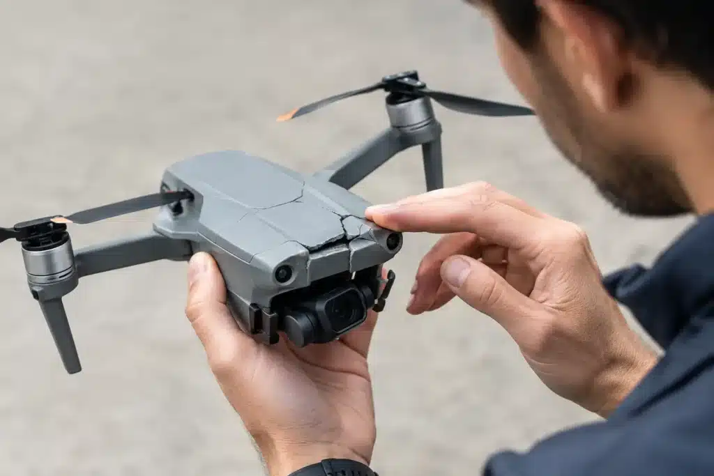 Como saber se drone trincou após uma queda?