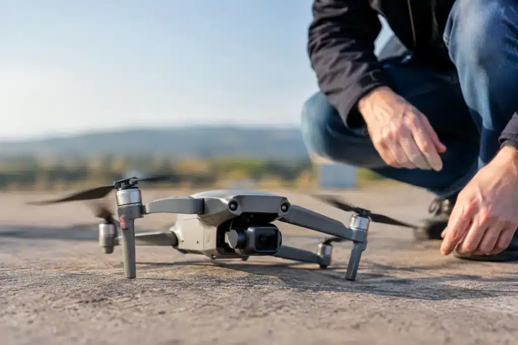 O que fazer com drone vibrando após aterrissagem forte