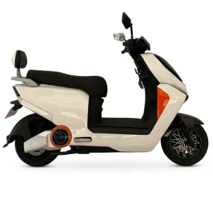 Scooter elétrica AG10 branca, vista lateral